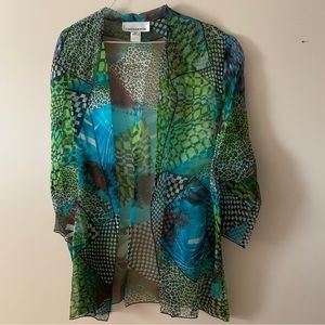 Caroline Rose Sheer Jacket, 100% Silk NWOT size 3X